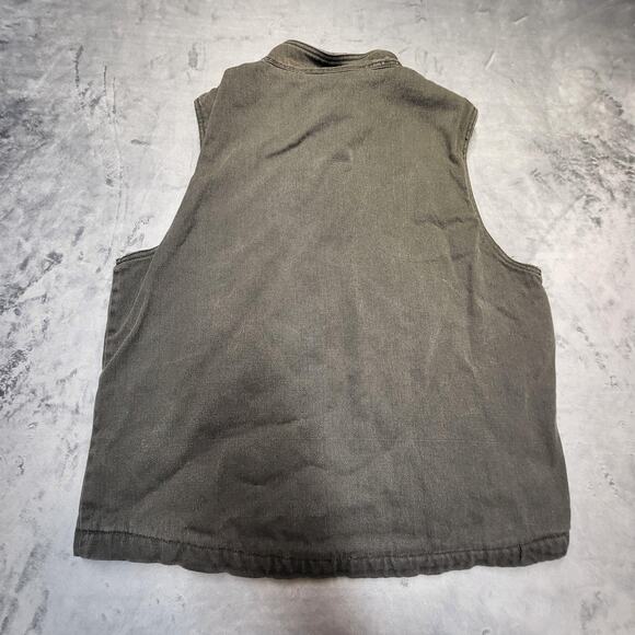 Wolverine Vest Mens Large Olive Canvas Sherpa Fleece Lined Zip Camo Workwear - Picture 7 of 8